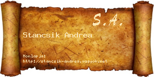 Stancsik Andrea névjegykártya